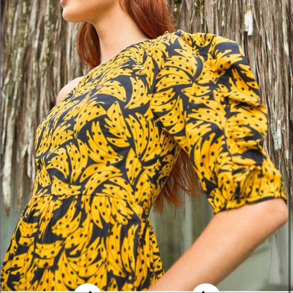 FARM RIO Black Spotted Banana Midi Dress - Picture 5 of 5